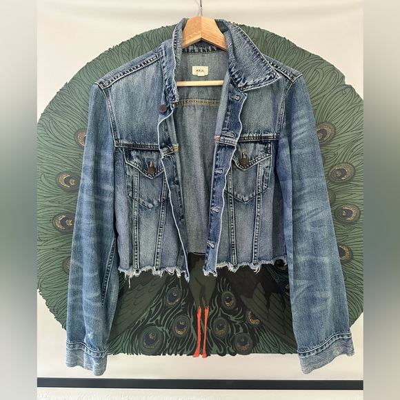 Able Jackets & Blazers - Able Cropped Distressed Denim Jacket